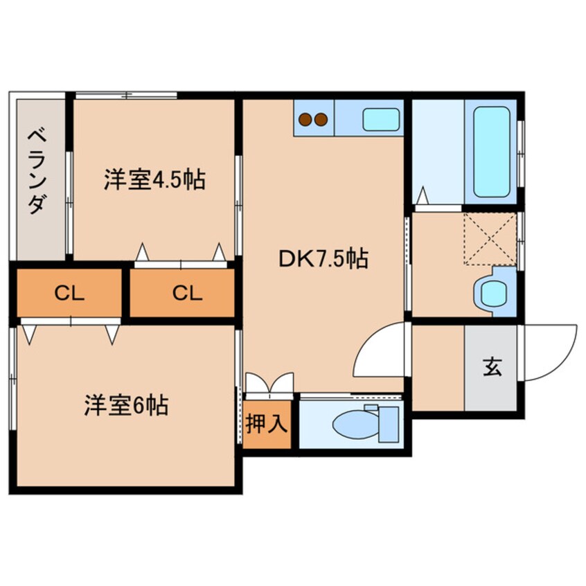 間取図 クレール乙房Ⅱ