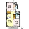 花笑み荘 2LDKの間取り