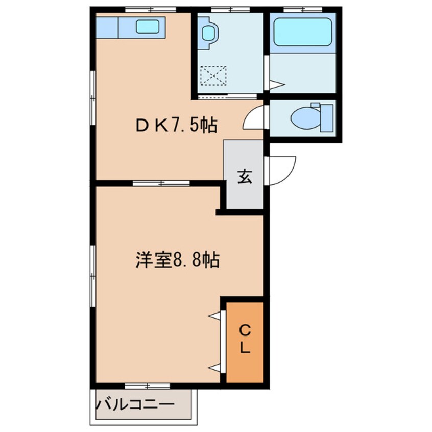 間取図 日豊本線/五十市駅 バス35分末吉下車:停歩10分 1階 築20年