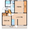日豊本線/都城駅 車移動 1階 築35年 2LDKの間取り