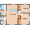 パレット山之口Ⅲ 2LDKの間取り