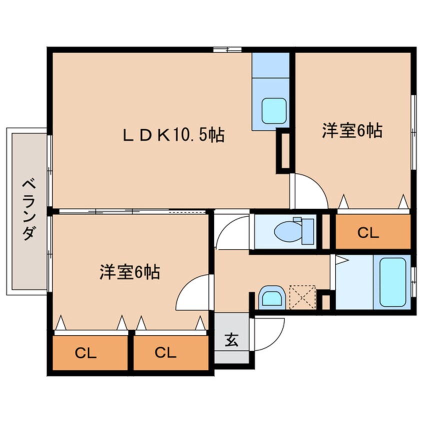 間取図 フローラルビレッジⅥ