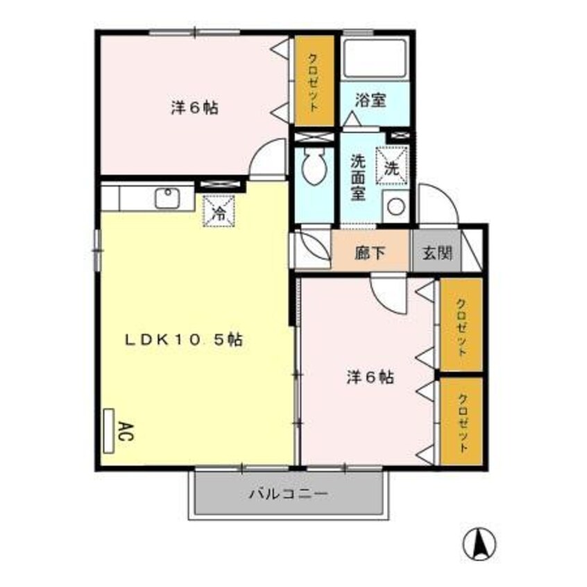 間取図 フローラルビレッジⅥ