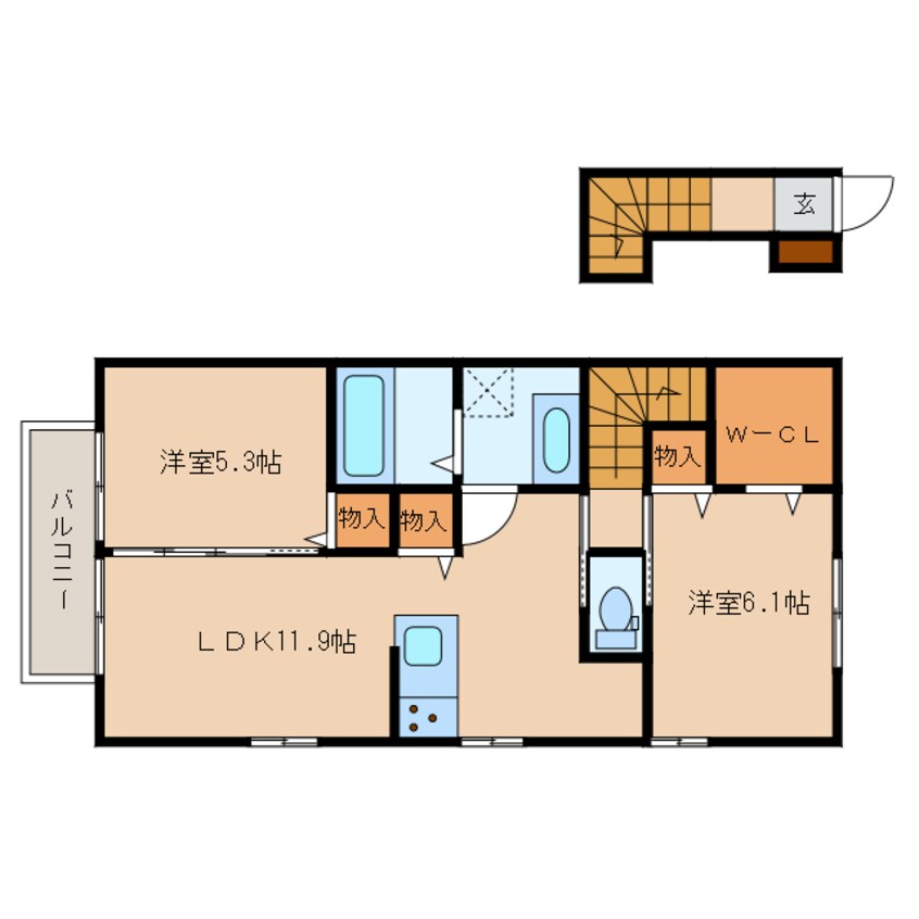 間取図 コンフォーレ鷹尾　Ａ棟