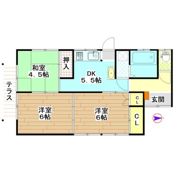 間取図 梅北貸家（郡元）