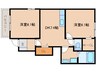 トライ　アクシスＢ 2DKの間取り