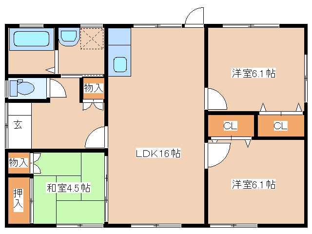 間取り図 新留貸家(深川)