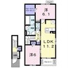 ガーデンハウスプリムローズⅡ 2LDKの間取り