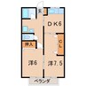 チェリーハイツミナミ 2DKの間取り