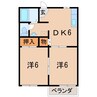 アーバンハイツＢ 2DKの間取り