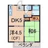 ワタナベハイツ 2DKの間取り
