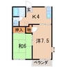 ハウス泉 2Kの間取り