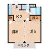 ハイライフ野田 2Kの間取り