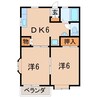 グルーヴィーS・R 2DKの間取り