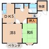 コーポサンフィールドB 2DKの間取り