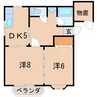 コーポサンフィールドＡ 2DKの間取り