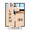 パレット・ジンB 1LDKの間取り