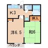 サンハイツK　A 2Kの間取り