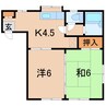 アビタシオン山居 2Kの間取り