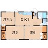 鉄地川原住宅 3DKの間取り