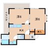 ハウス優優 2Kの間取り