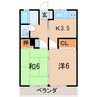 加藤ハイツ 2Kの間取り