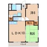 グローリエ泉 2LDKの間取り