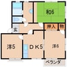 ベルファミールＡ棟 3DKの間取り