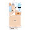 コーポけやき 1Kの間取り