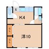 けやき荘 1Kの間取り