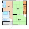 大内貸家（屋敷中2） 2Kの間取り