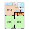 フローラルハイツ 2Kの間取り