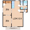 クレストコートI 2LDKの間取り