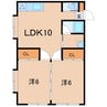ヤマノコーポI 2LDKの間取り