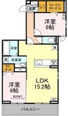 アルモ　ギオーネ 2LDKの間取り