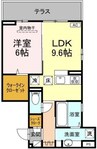 アルモ　ギオーネ 1LDKの間取り