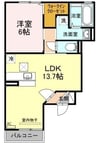 アムール　カーサ 1LDKの間取り