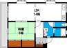 シティパレス西崎 1LDKの間取り