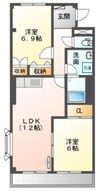 ベルグランデ高柳 2LDKの間取り