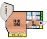 ルシェール 1Kの間取り