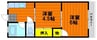 ウェルマット野田 2DKの間取り