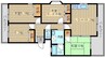 サンハイツ２１　A棟 4LDKの間取り
