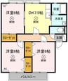 サンガーデン和氣　Ａ棟 3DKの間取り