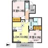 オーベルジーヌ 2LDKの間取り