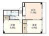フルール 2LDKの間取り