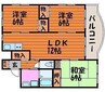 ガーデン津島Ⅱ号館 3LDKの間取り