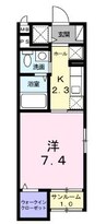 プランドール十日市 1Kの間取り
