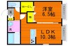 レトアエイショク 1LDKの間取り