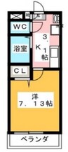 ウェーブレジデンス北長瀬 1Kの間取り