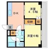 グランツ西古松Ⅱ 2DKの間取り